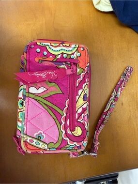 Vera Bradley Pink Floral Quilted Wristlet Wallet